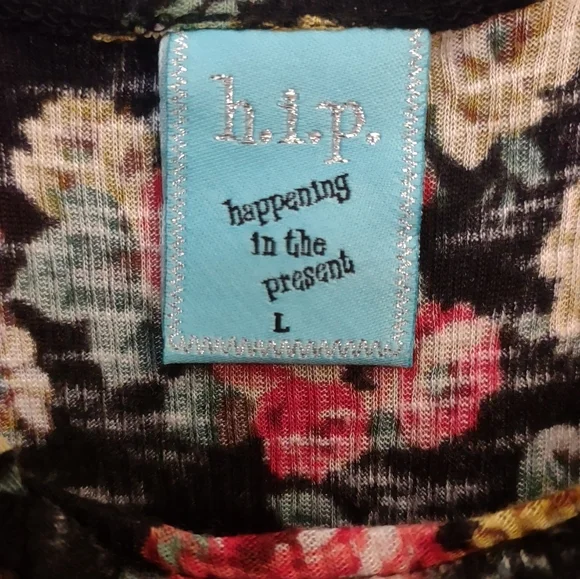 H.I.P. Happening In The Present Black Rose Floral Ruffle Tank Top - Picture 9 of 9